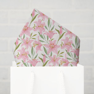 Mousseline Papier découpage lis roses, floral