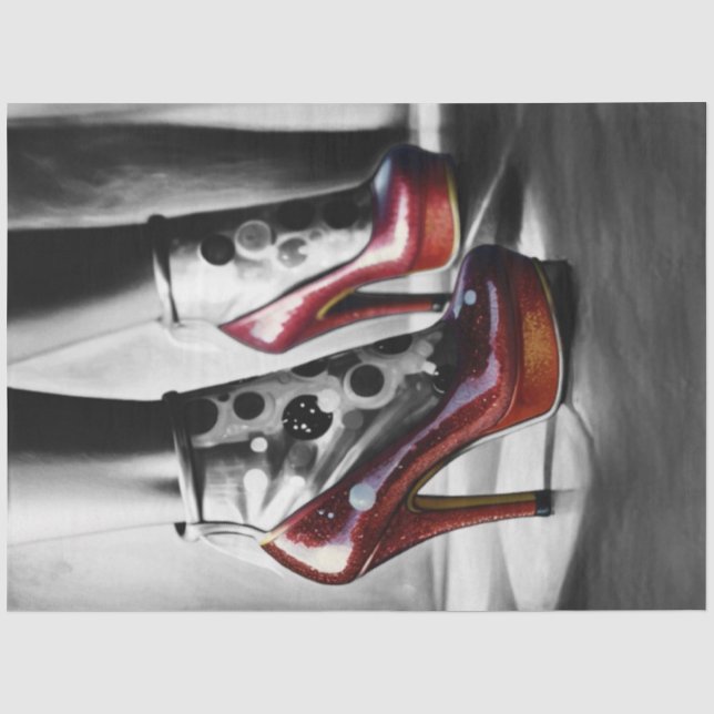 Mousseline Papier découpage monochromatique Ruby Red Slippers (Recto)