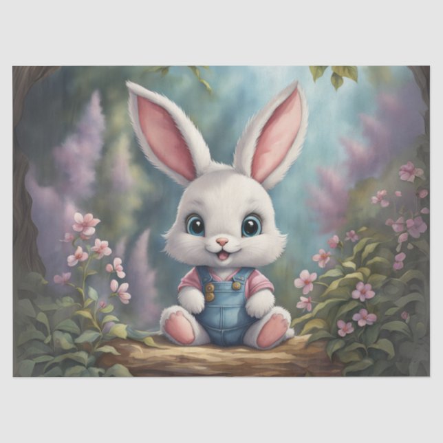 Mousseline Papier Découpage Petit Lapin (Recto)