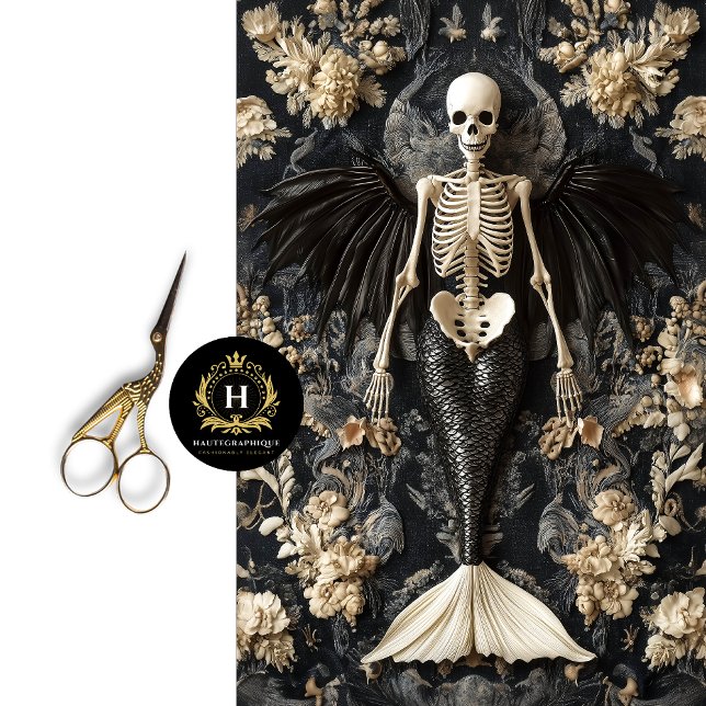 Mousseline Papier découpage squelette de vampire gothique crâ (Créateur téléchargé)