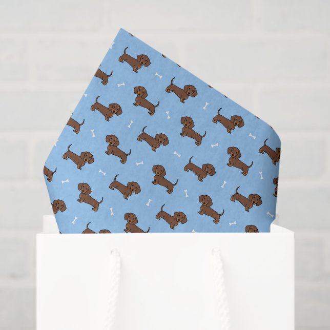 Mousseline Papier découpage teckel, chien de Vienne (Sac cadeau)