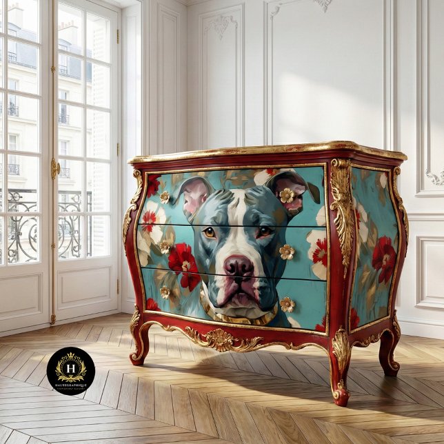 Mousseline Papier decoupage tissu Pit Bull (Créateur téléchargé)