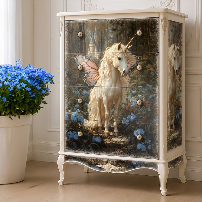 Mousseline Papier découpé artisanat cheval féerique papillon  (Créateur téléchargé)