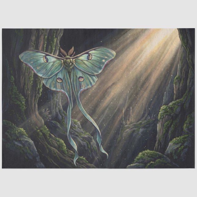 Mousseline Papier Découpe de Forêt Enchantée de Papillon de L (Recto)