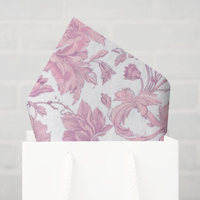 Mousseline Papier découpé en chinoiserie rose clair (Sac cadeau)