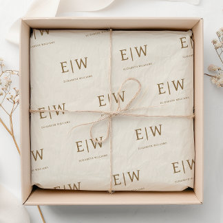 Mousseline Papier d'emballage personnalisé avec monogramme po
