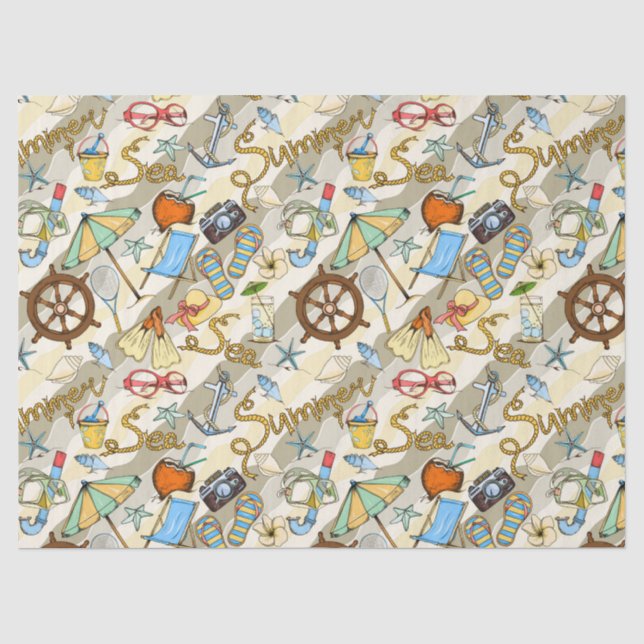 Mousseline Papier d'emballage Summer Time Fun (Recto)