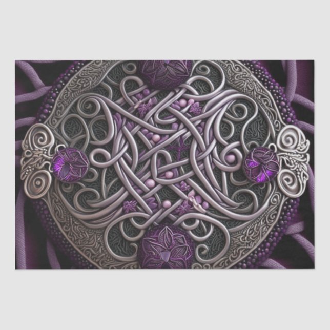 Mousseline Papier d'enveloppement Celtic Rose violet (Recto)