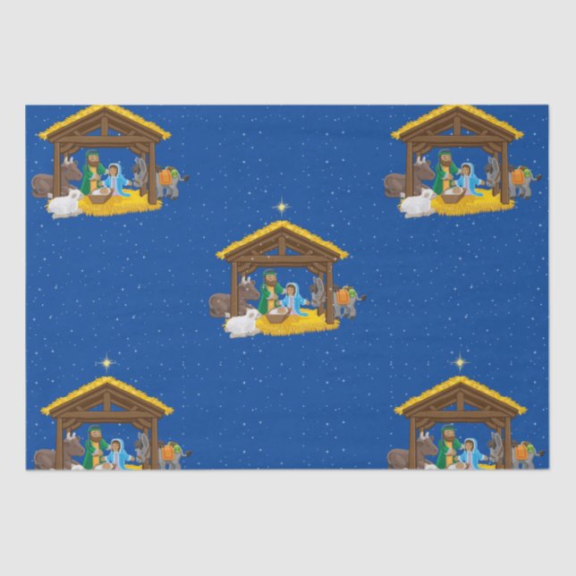 Mousseline Papier d'enveloppement de Noël de Nativité (Recto)