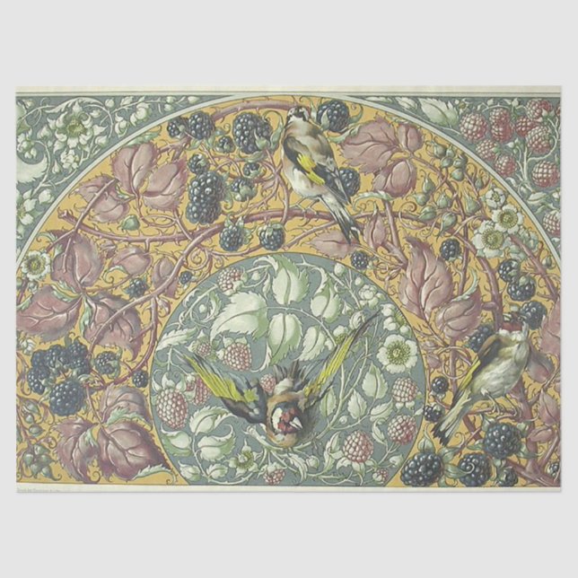 Mousseline Papier Deoupage Bird & Floral Berry (Recto)