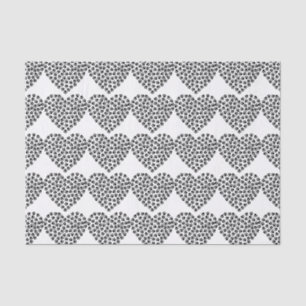 Mousseline papier Empreinte de patte de silhouette du coeur
