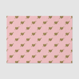 Mousseline PAPIER EN BOUILLOIRE EN TISSU ROSE-Lt-Coeurs d'or