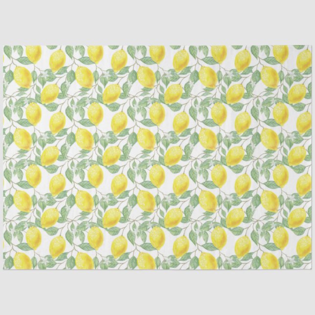 Mousseline Papier en tissu citronné citron (Recto)