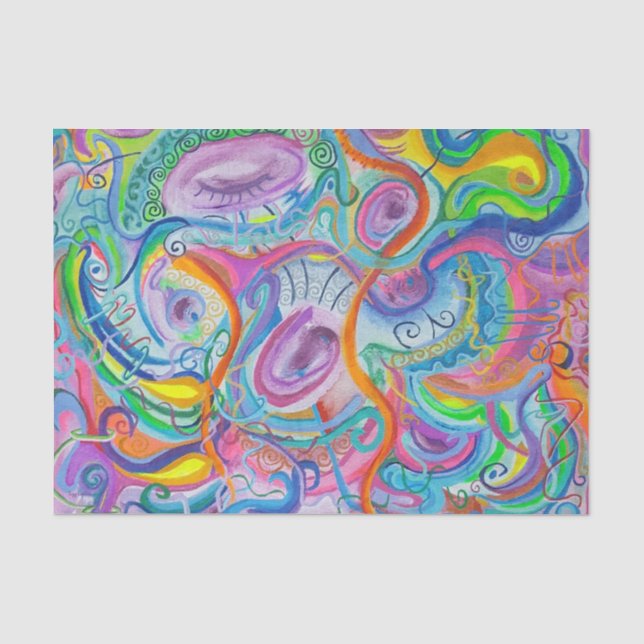 Mousseline Papier en tissu de couleur vive (Recto)