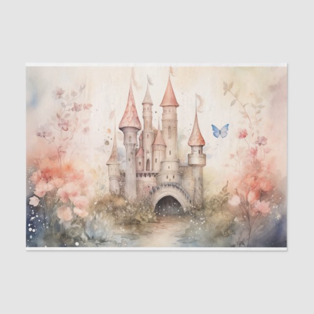 MOUSSELINE PAPIER EN TISSU DE DÉCOUPAGE FLEURIE ROYAUME-UNI (Recto)