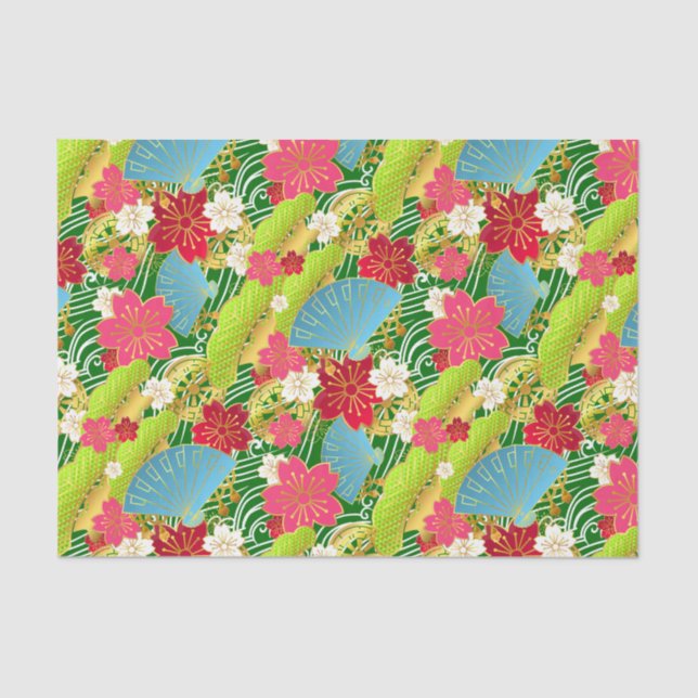 Mousseline Papier en tissu de style Chiyogami (Recto)