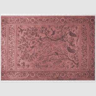 Mousseline Papier en tissu de tapisserie d'oiseau rouge chino