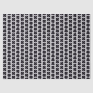 Mousseline Papier en tissu gris Clover noir