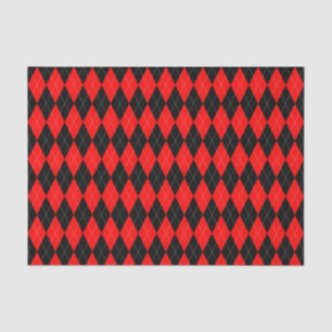 Mousseline Papier en tissu Motif noir et rouge
