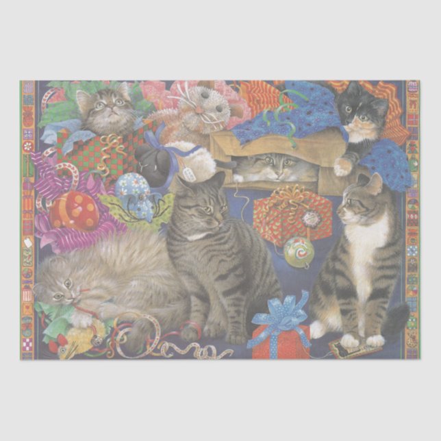 MOUSSELINE PAPIER EN TISSU PEINT CAT (Recto)