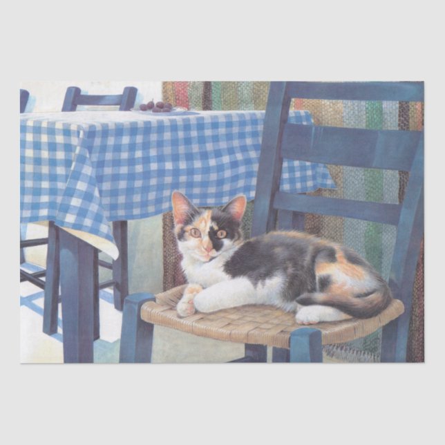 MOUSSELINE PAPIER EN TISSU PEINT CAT (Recto)