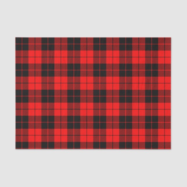 Mousseline Papier en tissu rouge et noir plaid Motif (Recto)