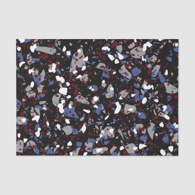 Mousseline Papier en tissu Terrazzo noir (Recto)