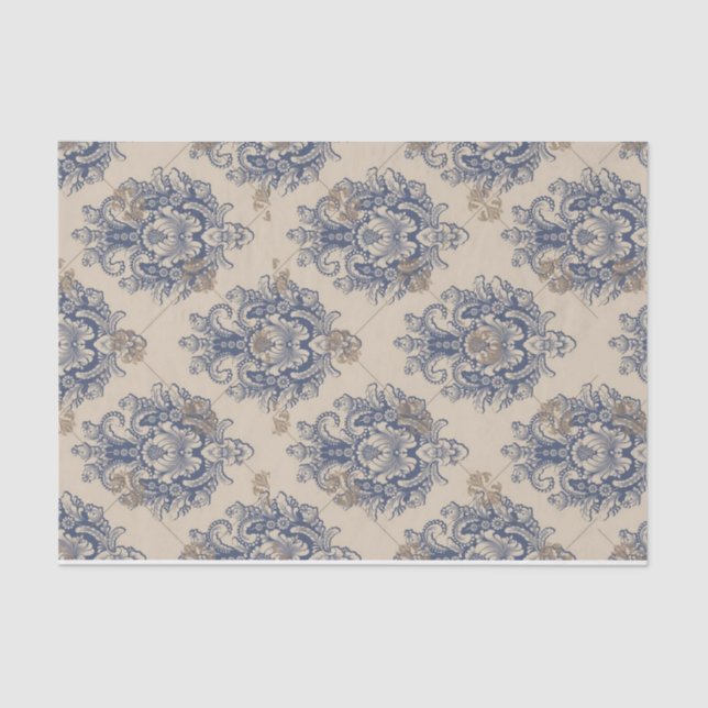 Mousseline Papier Ephémère Motif Vintage baroque (Recto)