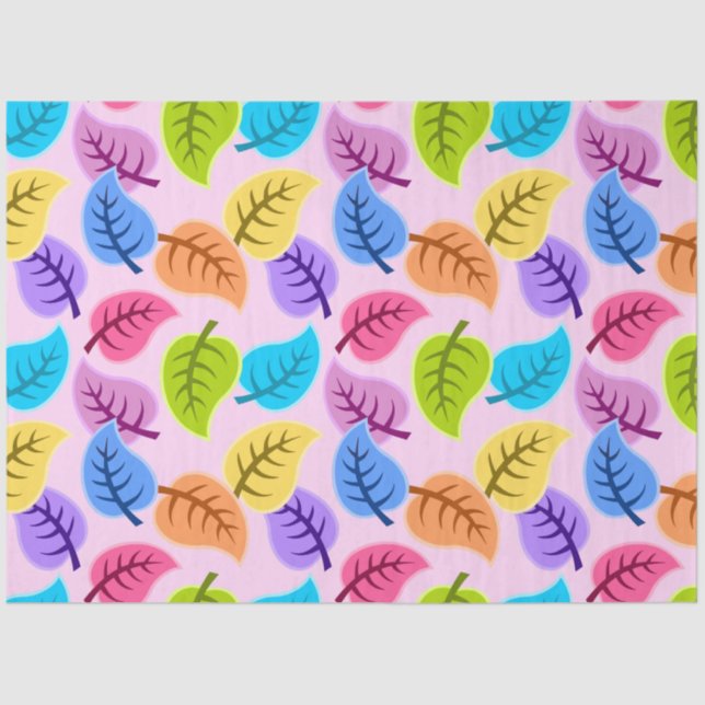 Mousseline papier feuille arc-en-ciel (Recto)