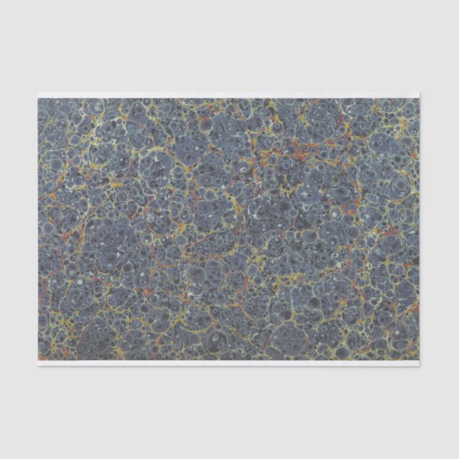 Mousseline Papier fin marbré bleu (Recto)