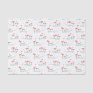 Mousseline Papier Flamant rose Ocean Multi tissu