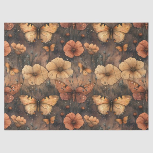 Mousseline Papier fleur papillon vintage (8) (Recto)