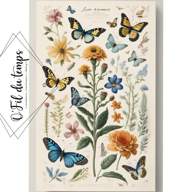 MOUSSELINE PAPIER  Fleurs d'été v2 Tissue paper  (Créateur téléchargé)