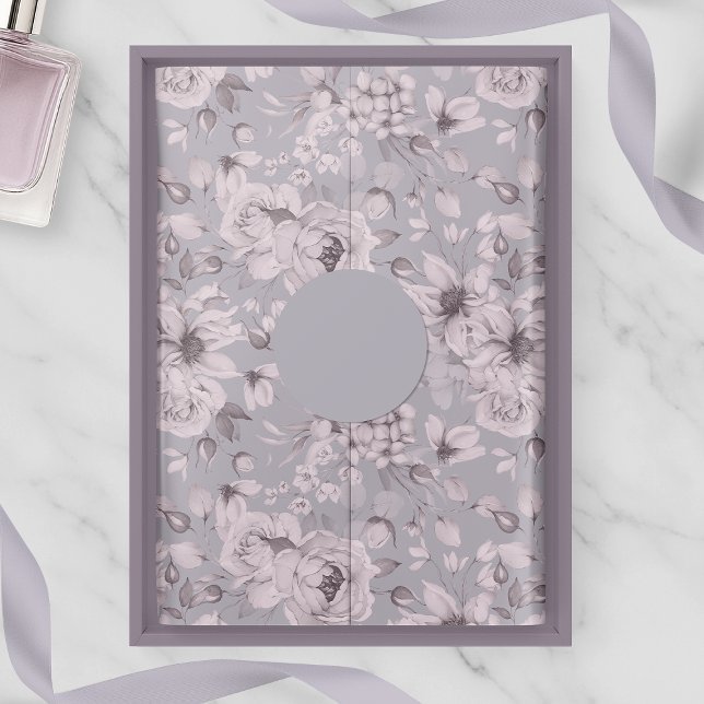 Mousseline Papier floral gris lavande  (Créateur téléchargé)