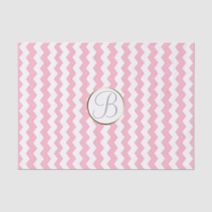 Mousseline Papier Monogramme Lettre Initiale Imprimé Chevron 