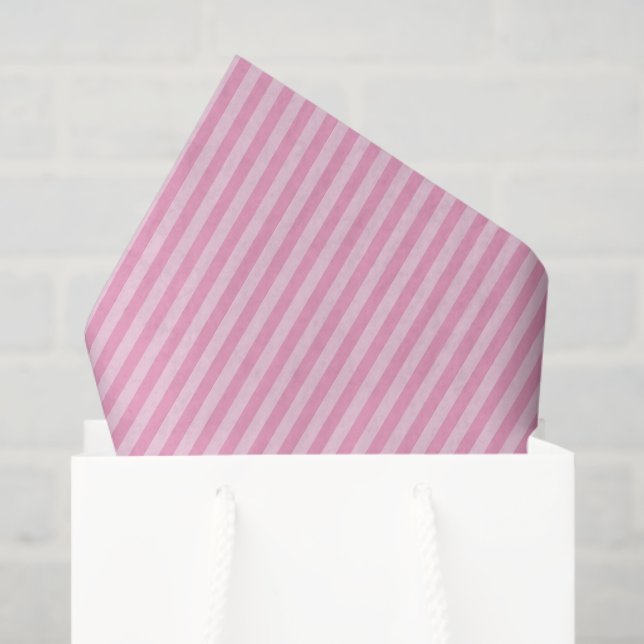Mousseline Papier motif à bande rose (Sac cadeau)