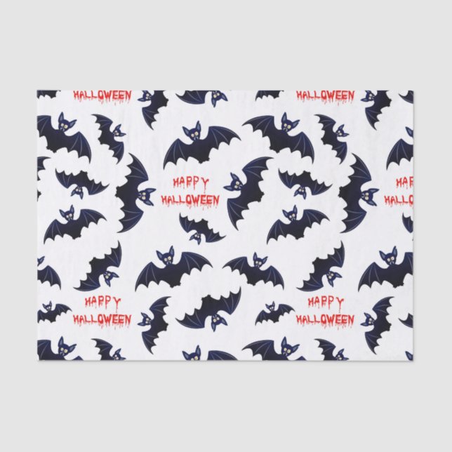 Mousseline Papier motif de chauve-souris d'Halloween (Recto)