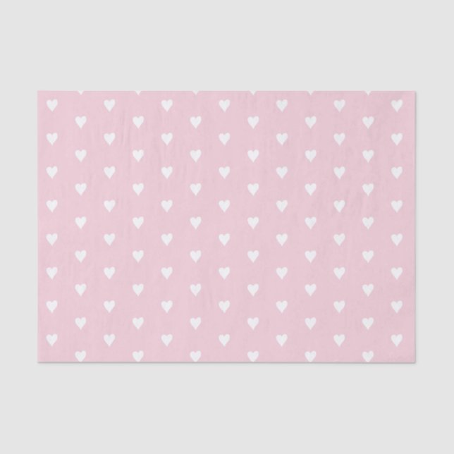 Mousseline Papier motif de tissu de coeur rose (Recto)
