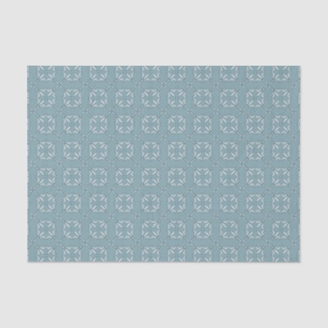 Mousseline Papier Motif Fleur de Lis bleu (Recto)