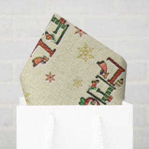 Mousseline Papier motif Noel de Noël