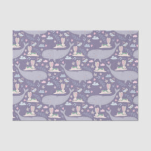 Mousseline Papier motif pour baleines et lapins de Whimsal