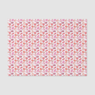 Mousseline Papier mouchoir à empreinte de baiser au rouge à l