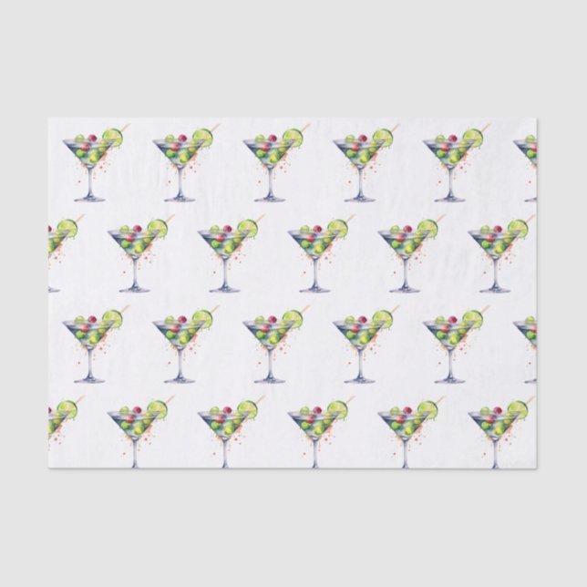 Mousseline Papier mouchoir à thème Martini de Las Vegas (Recto)