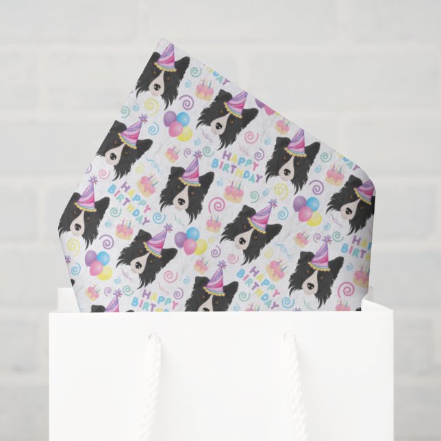 Mousseline Papier mouchoir Border Collie (Sac cadeau)