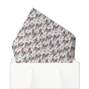 Mousseline Papier mouchoir de Noël âne mignon en blanc