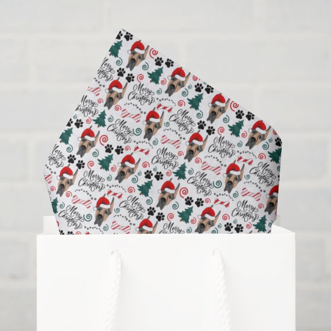 Mousseline Papier mouchoir de Noël Grand Danois (Sac cadeau)