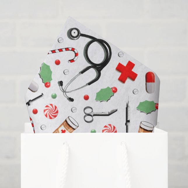 Mousseline Papier mouchoir de Noël pour médecin P (Sac cadeau)
