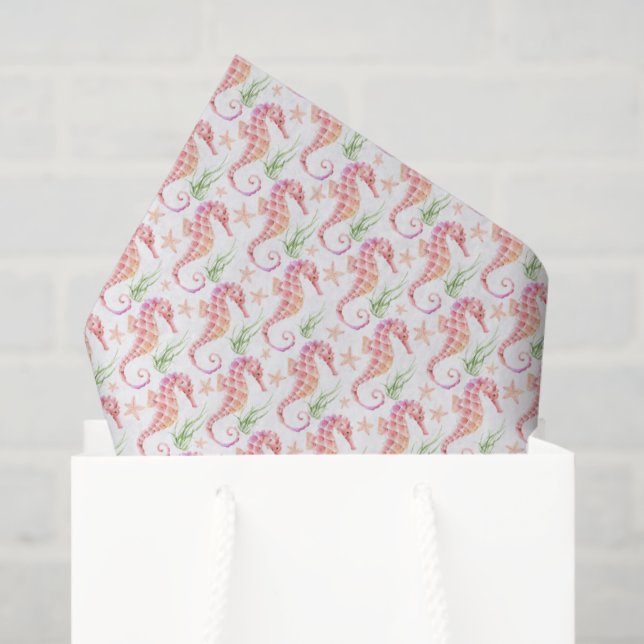 Mousseline Papier mouchoir hippocampe (Sac cadeau)