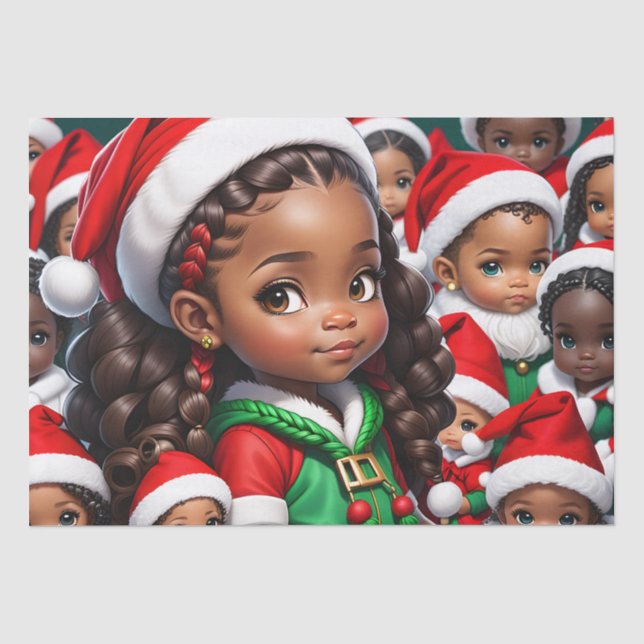 Mousseline Papier mouchoir Lady Santa (Recto)