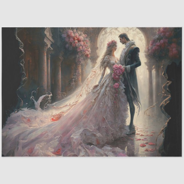 Mousseline Papier mouchoir Mariée et Marié (Recto)